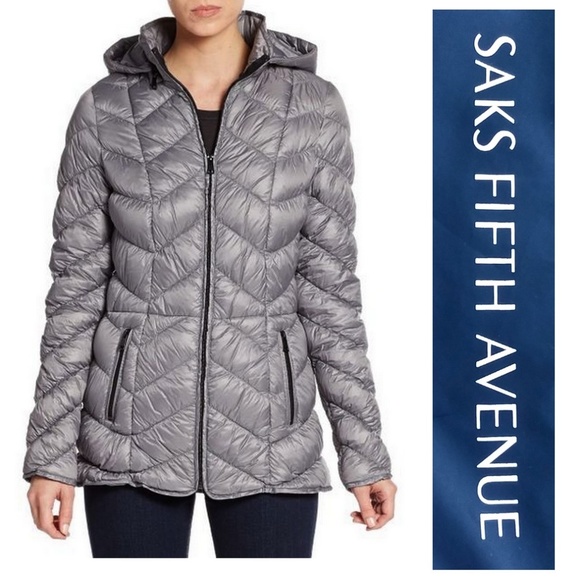 Saks Fifth Avenue Jackets & Coats Down Puffer Jacket Silver New